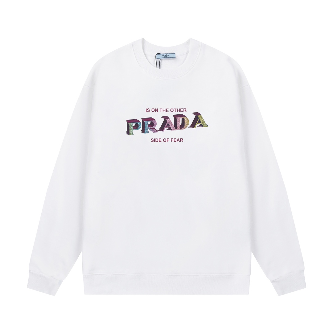 【PRADA 公式旗艦店】プラダ  丸首の衛衣 スウェットご好評に付き再入荷 240809