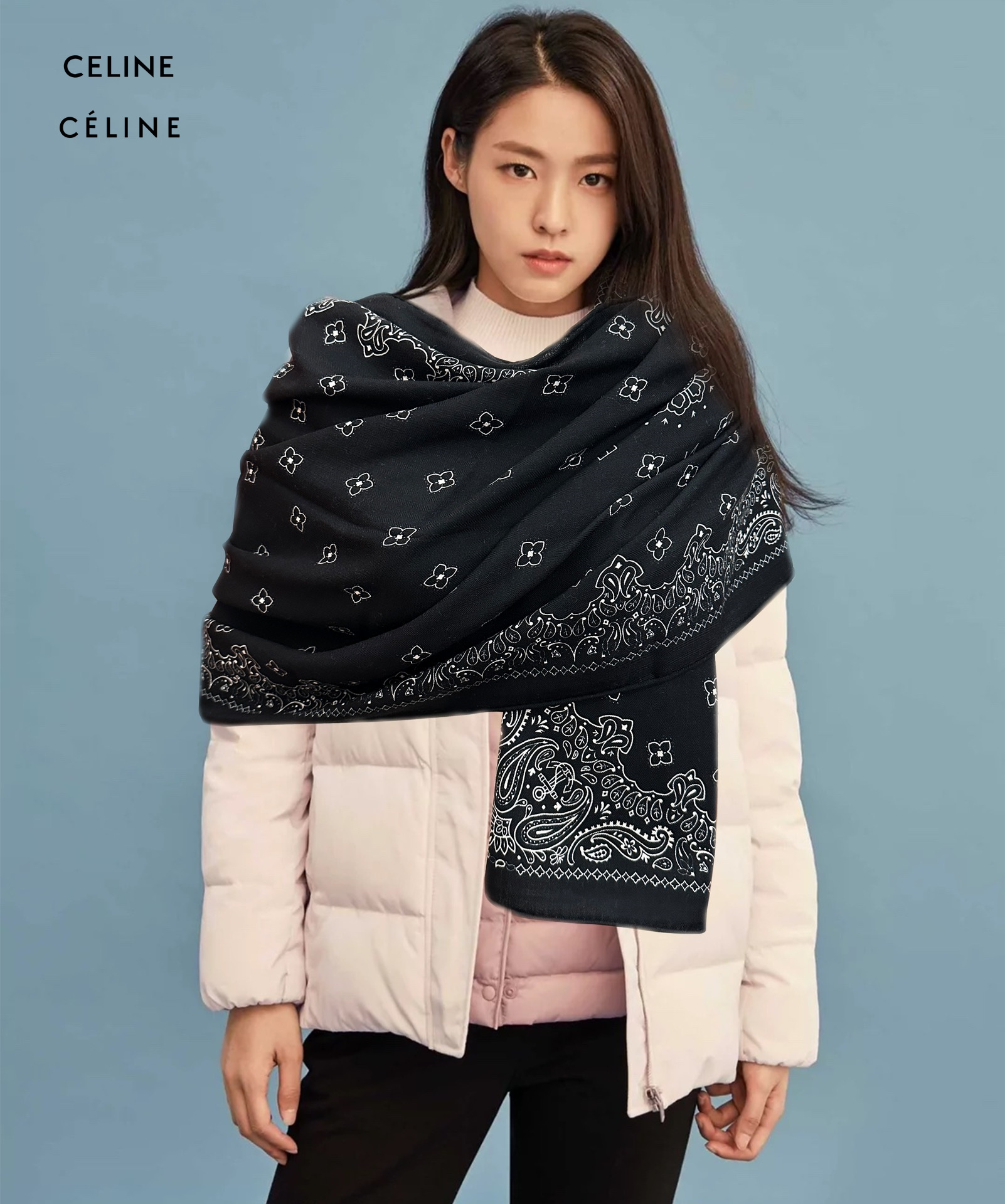 【CELINE セリーヌ】スカーフ 65*185CM  241108