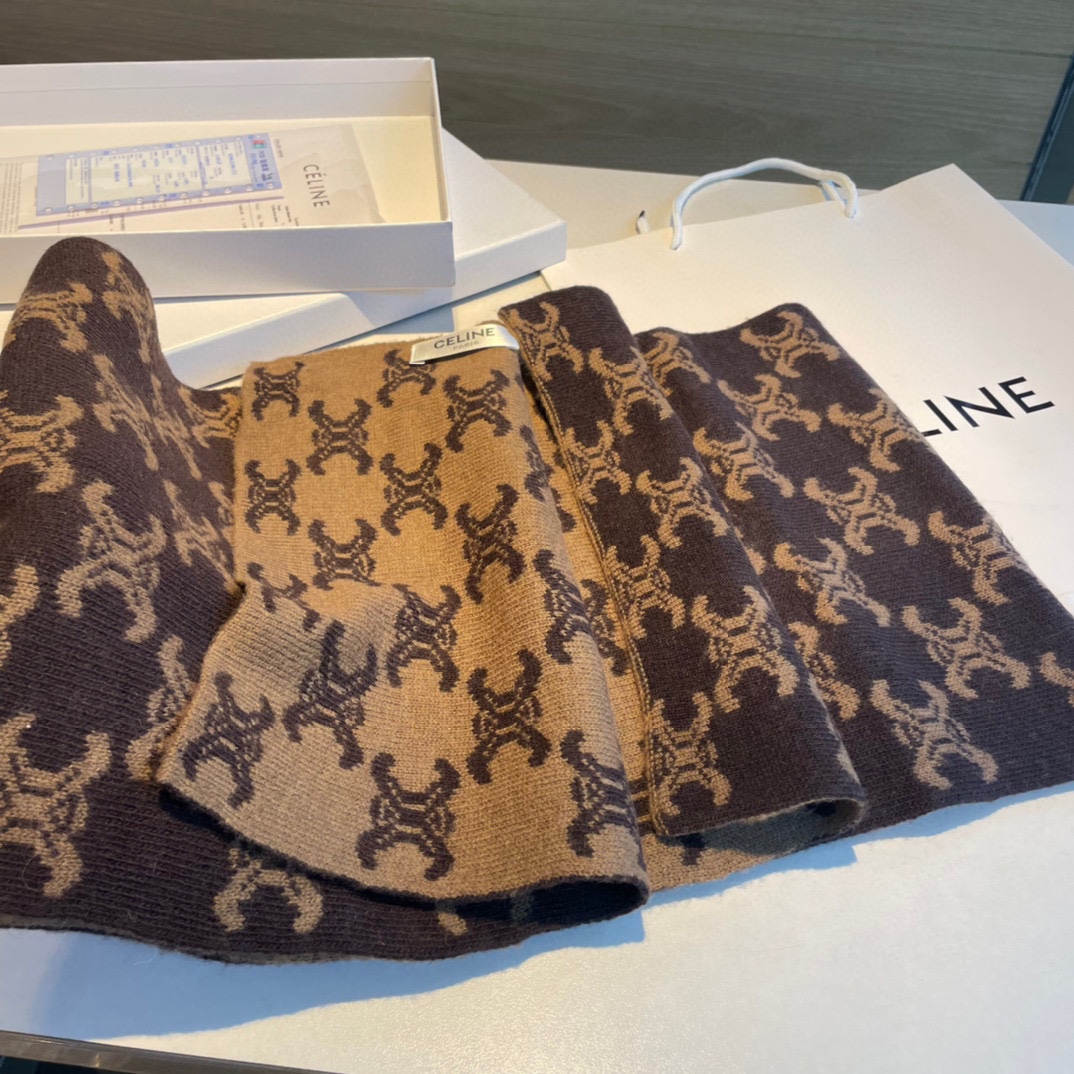 【CELINE セリーヌ】スカーフ  30*180CM    241108