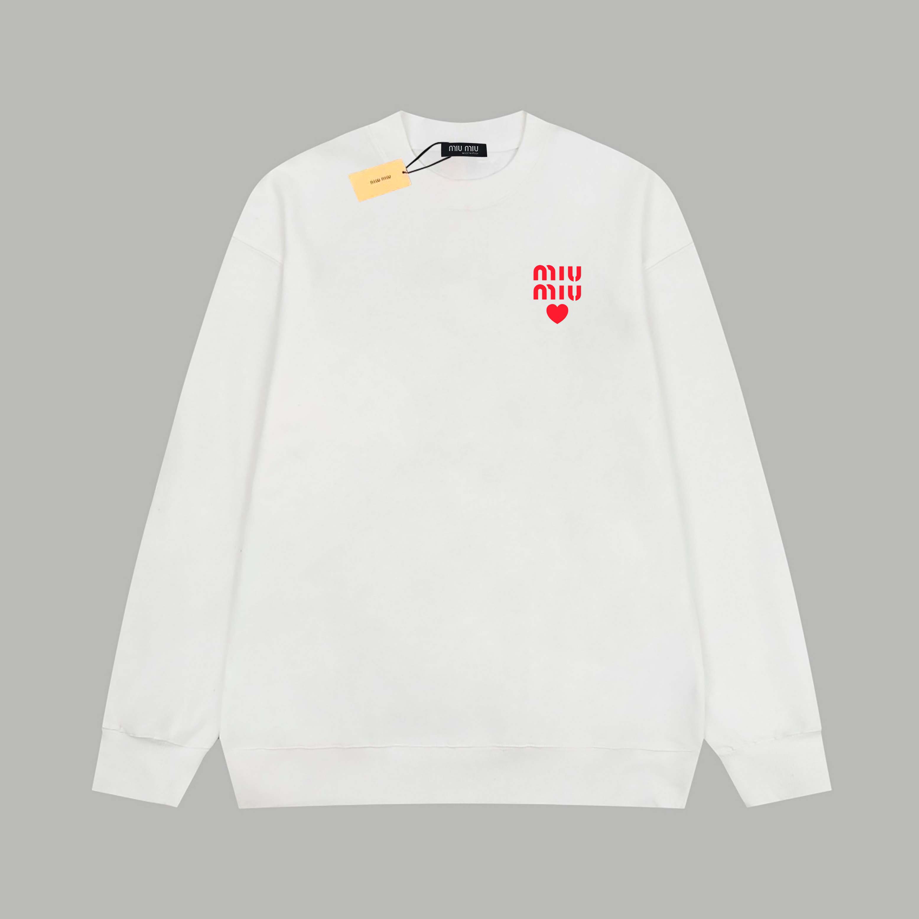 【Miumiu 公式旗艦店】ミュウミュウ  丸首の衛衣 スウェット ご好評に付き再入荷！241122