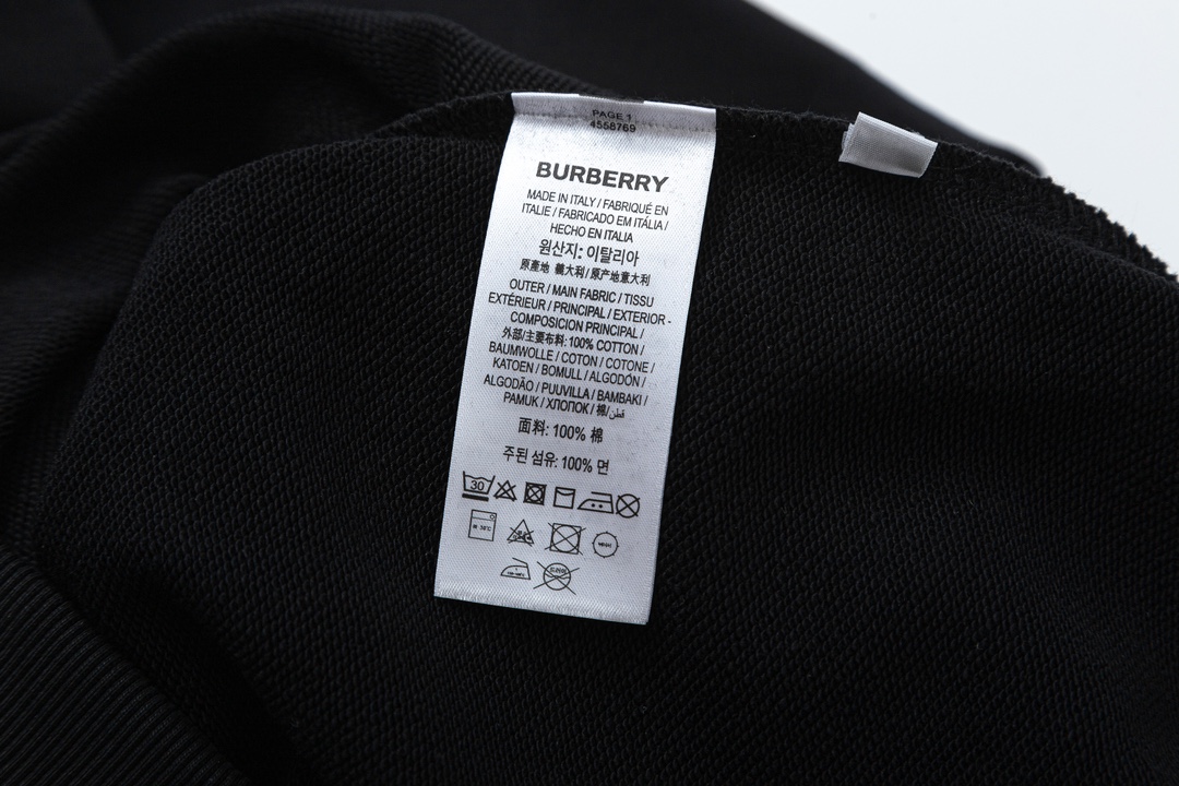 【BURBERRY  公式旗艦店】バーバリー 丸首の衛衣  パーカー ウェットご好評に付き再入荷  240809