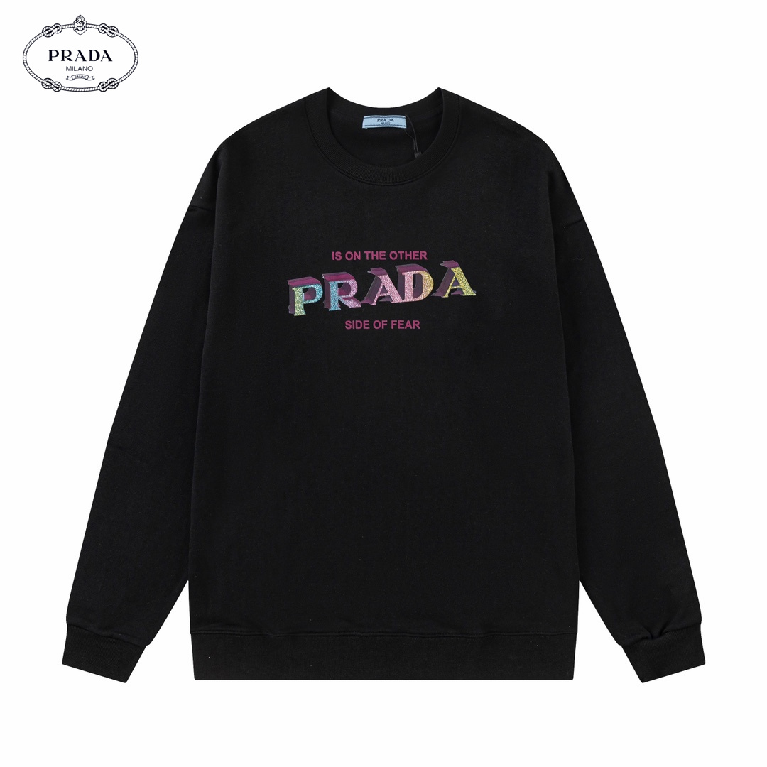 【PRADA 公式旗艦店】プラダ  丸首の衛衣 スウェットご好評に付き再入荷 240809