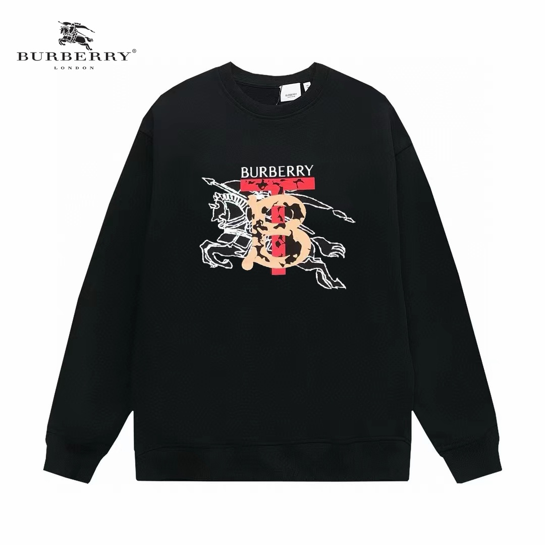 【BURBERRY 公式旗艦店】バーバリー  丸首の衛衣 スウェット ご好評に付き再入荷240829