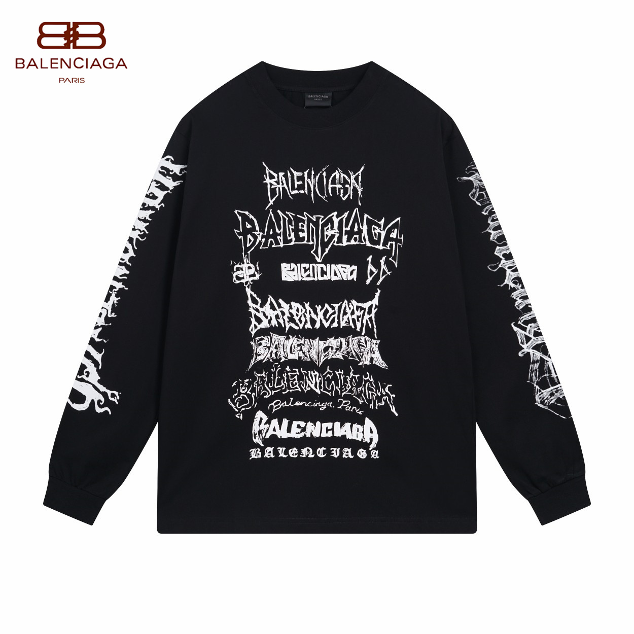 【BALENCIAGA 公式旗艦店】バレンシアガ  丸首の衛衣 スウェットご好評に付き再入荷 240829