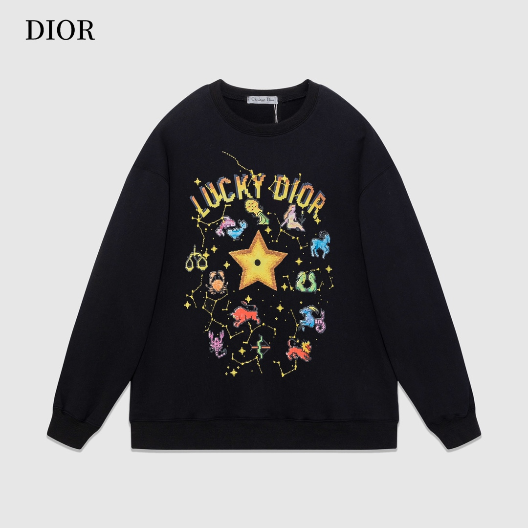 【DIOR 公式旗艦店】ディオール  丸首の衛衣 スウェットご好評に付き再入荷 240829