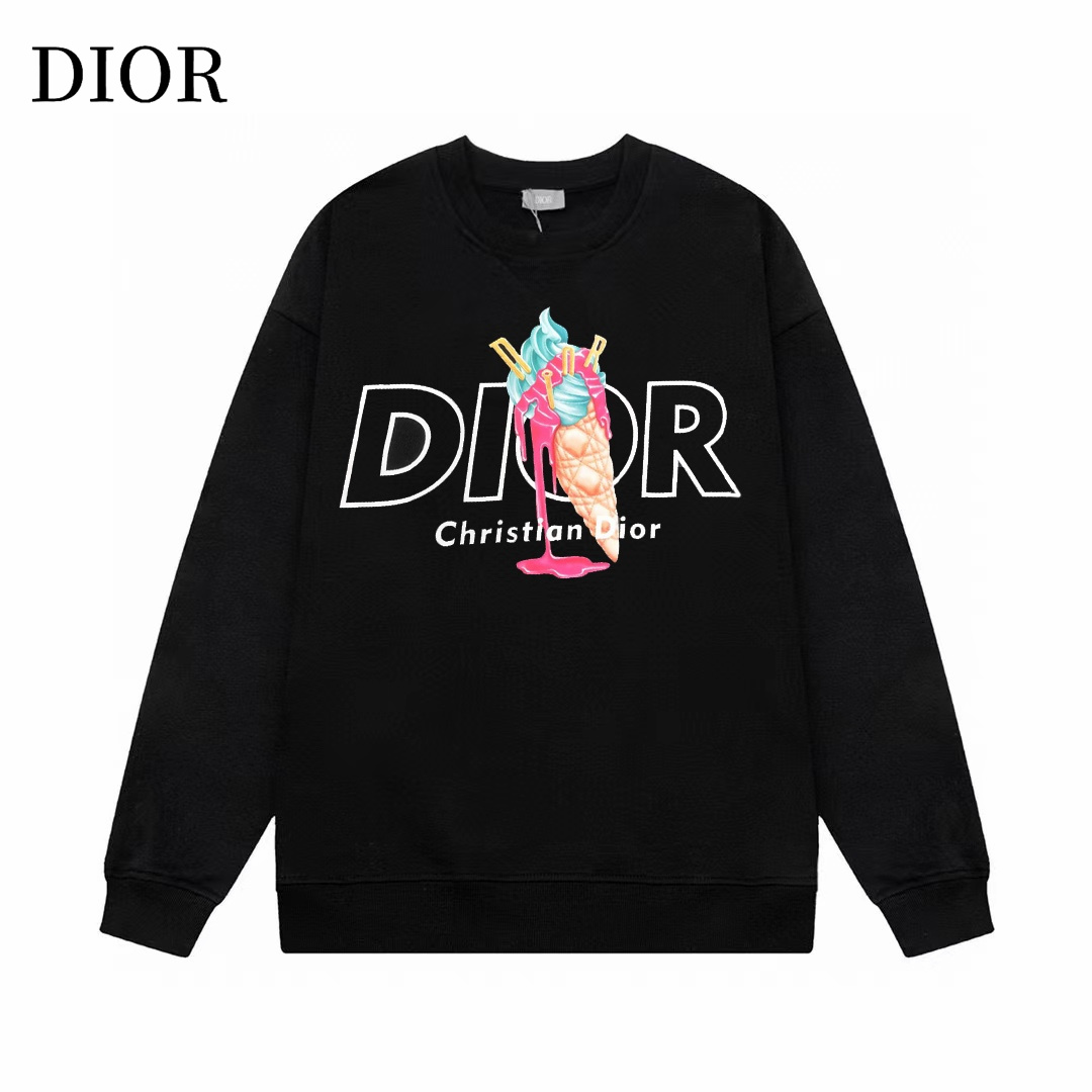 【DIOR 公式旗艦店】ディオール  丸首の衛衣 スウェットご好評に付き再入荷 241025