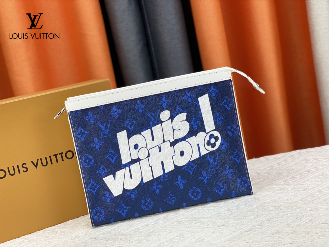 【LOUIS VUITTON  公式 旗艦店】 ルイヴィトン   クラッチバッグ 当日出荷 好評に付き再入荷！24*21*6CM  241101