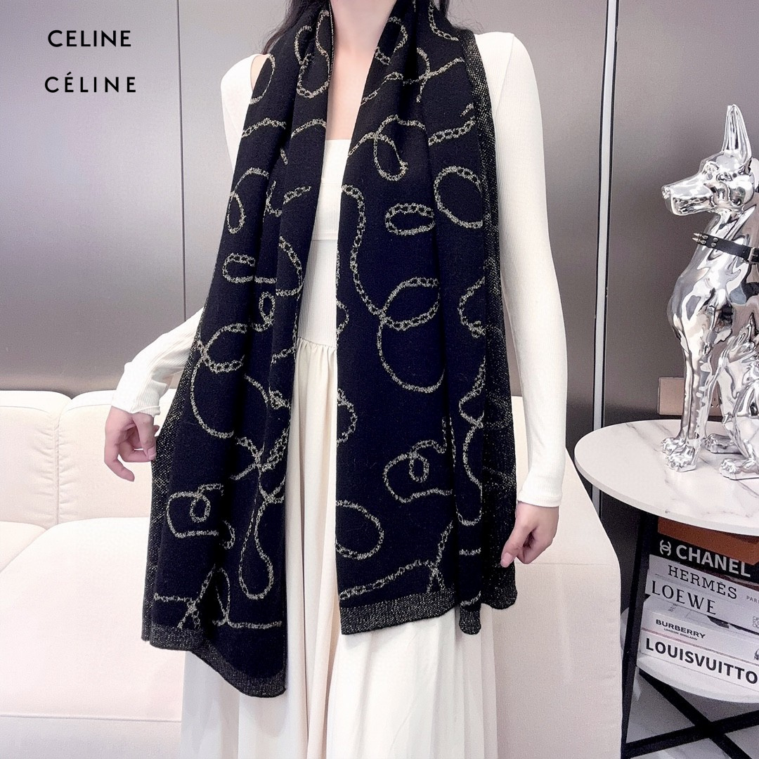 【CELINE セリーヌ】スカーフ  62*195CM  241108