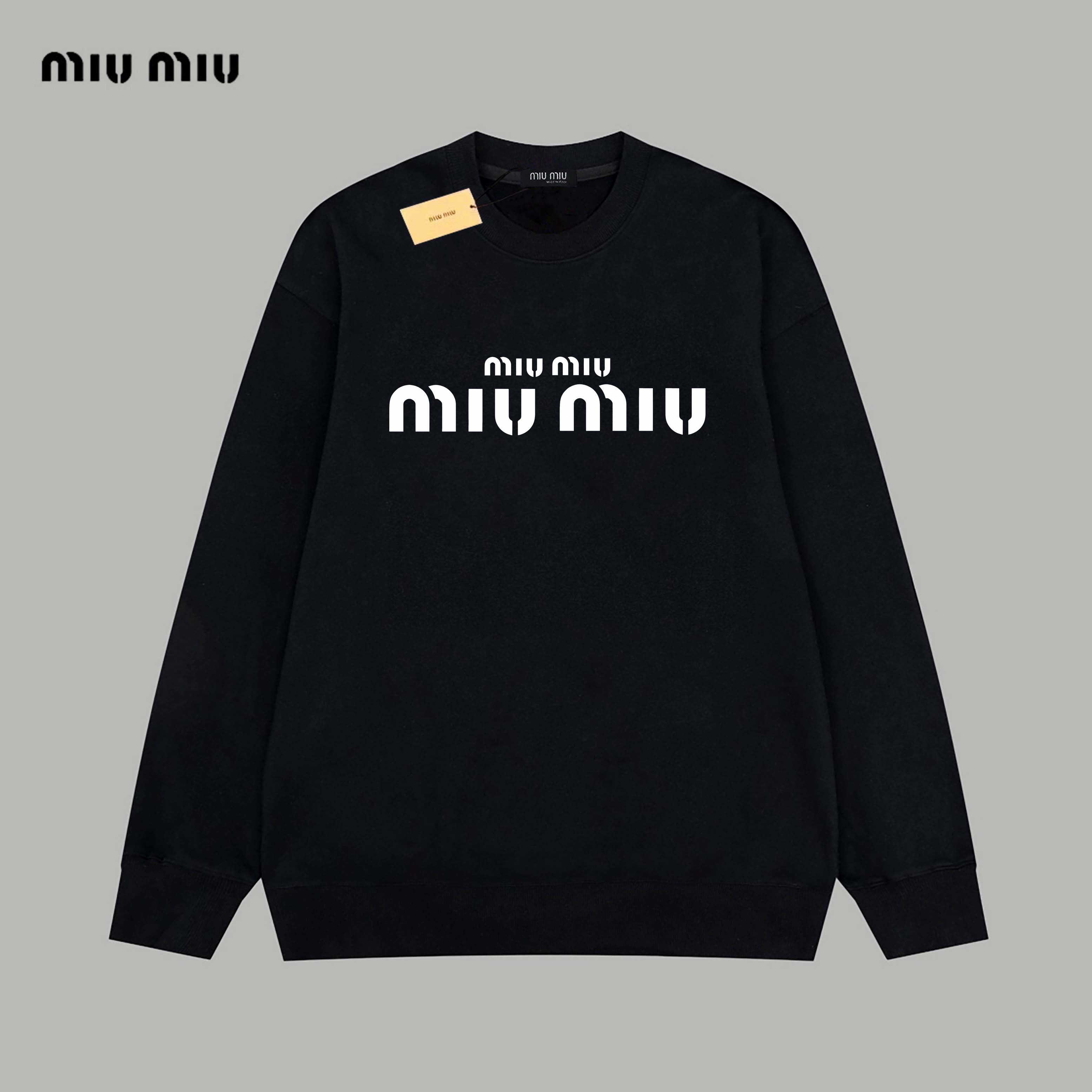【Miumiu 公式旗艦店】ミュウミュウ  丸首の衛衣 スウェット ご好評に付き再入荷！241122