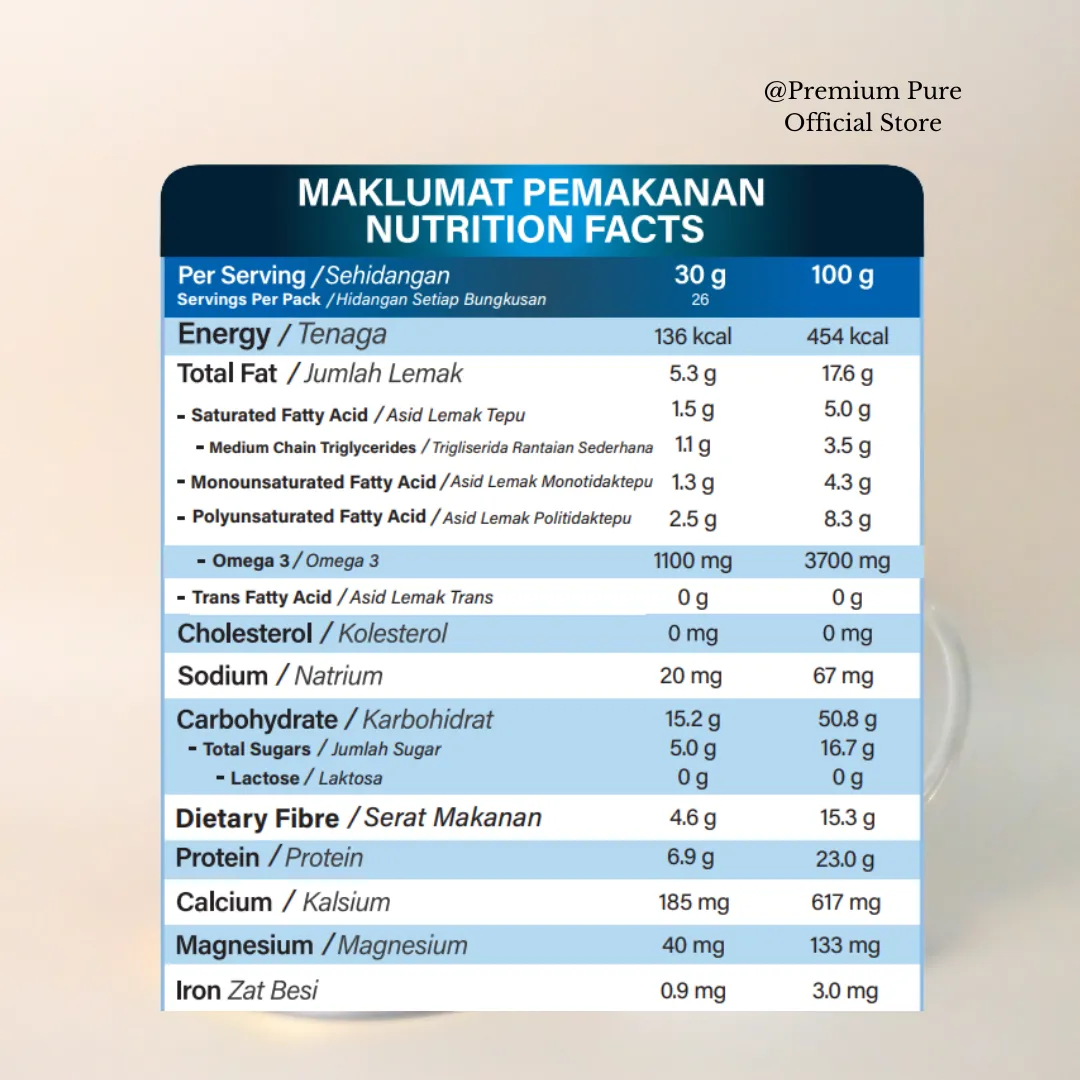 PREMIUM PURE PLANT OMEGA 800g
