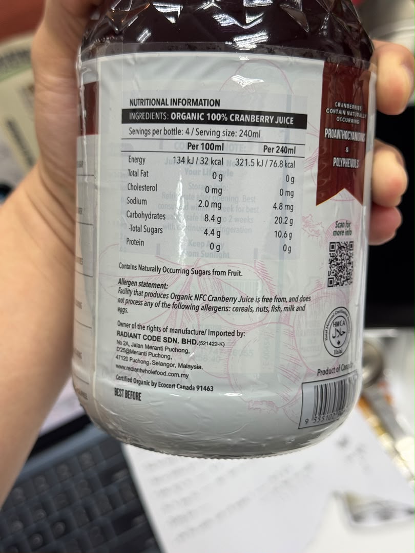 RADIANT PURE JUICE 946ML X4