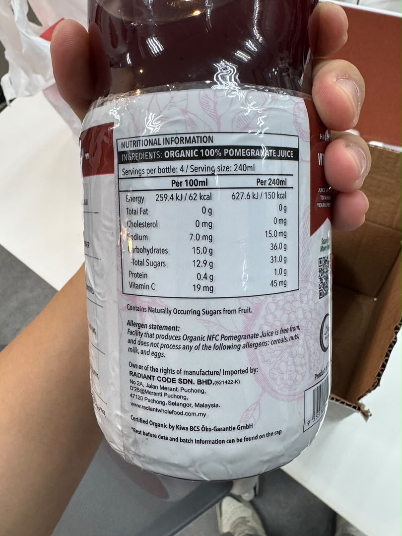 RADIANT PURE JUICE 946ML X4