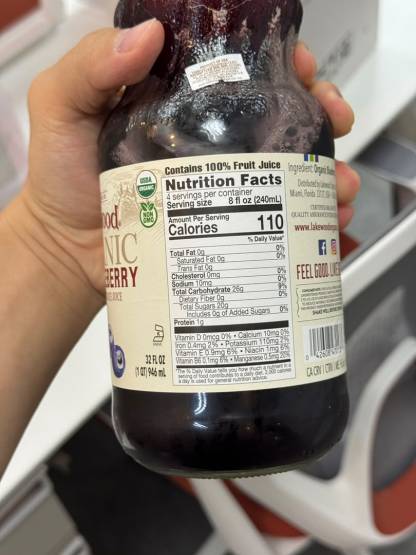 LAKEWOOD ORGANIC PURE BLUEBERRY JUICE 946ML X2