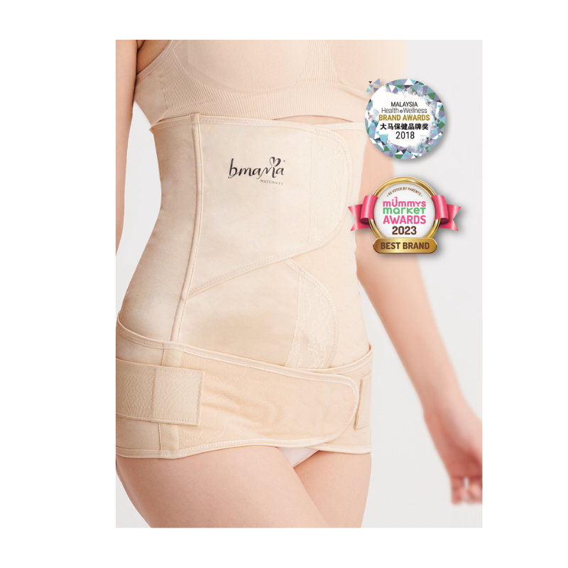 BMAMA 2IN1 POSTPARTUM BELLY & PELVIC BINDER SATIN SET (2 STRAPS)