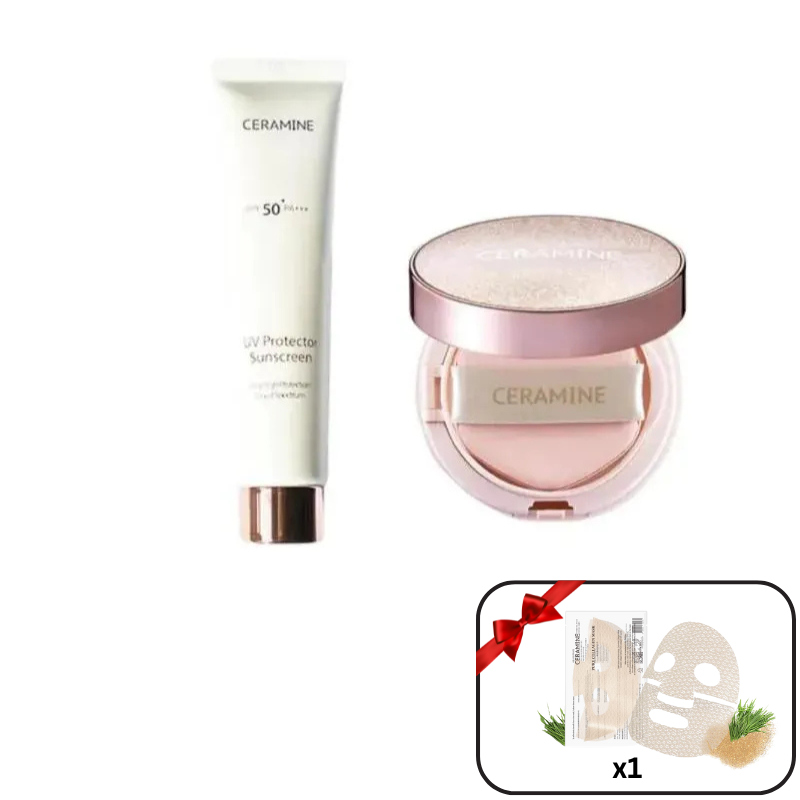 CERAMINE BUNDLE C - UV PROTECTOR SUNSCREEN & BB CUSHION 