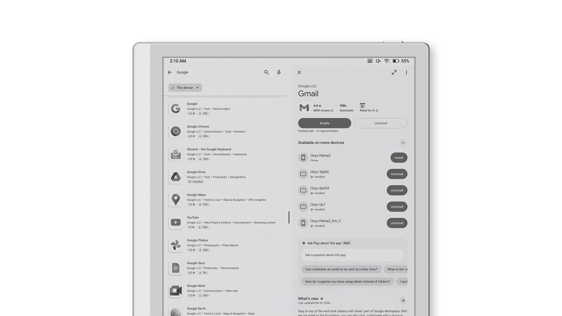 BOOX Android ePaper tablet