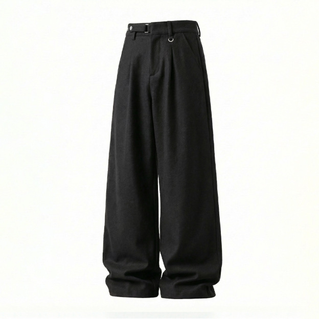 Men's Old Money Pleated Trousers – Loose Fit Straight Draped Casual Dress Pants