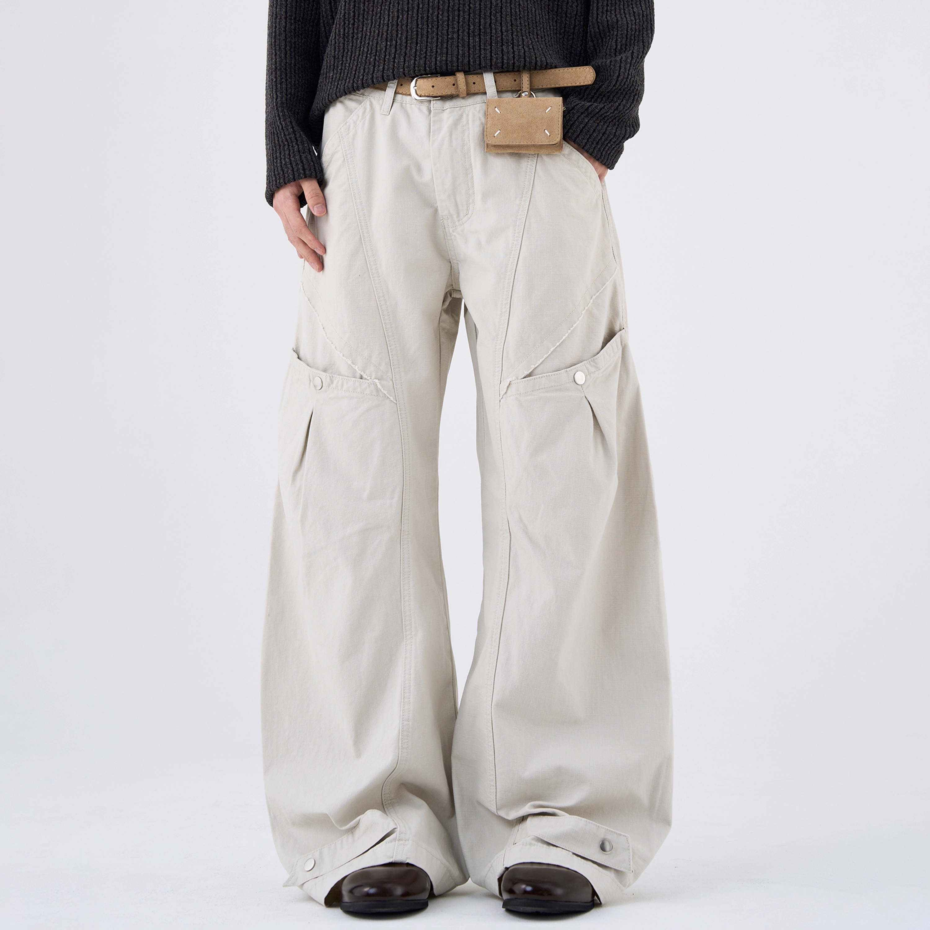 【😎デザイン感】DESIGN-FORWARD STRAIGHT WIDE-LEG CARGO PANTS, UNISEX DG008202