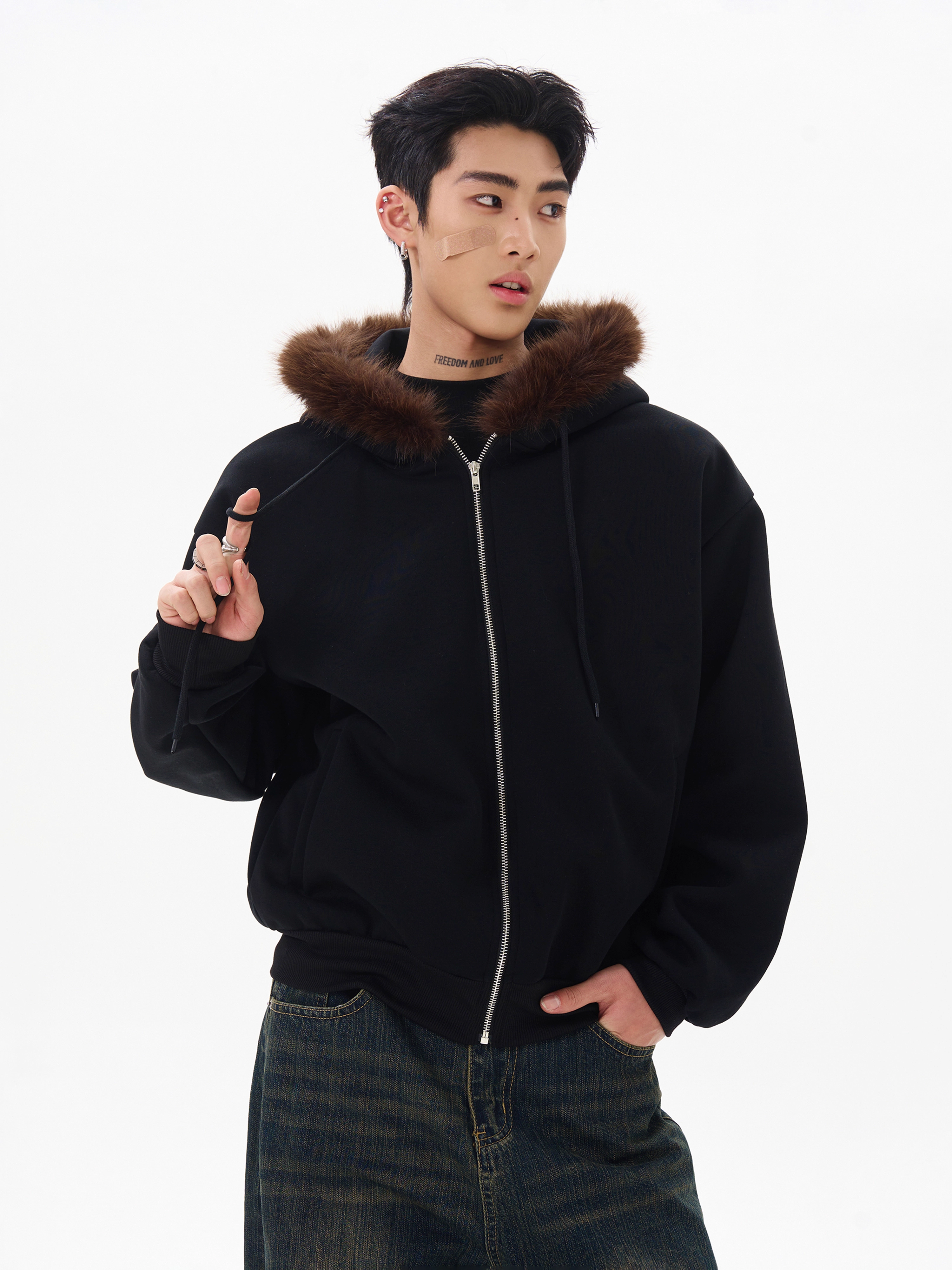 AMERICAN VINTAGE CLEANFIT FLEECE-COLLARED HOODIE, UNISEX DG008234