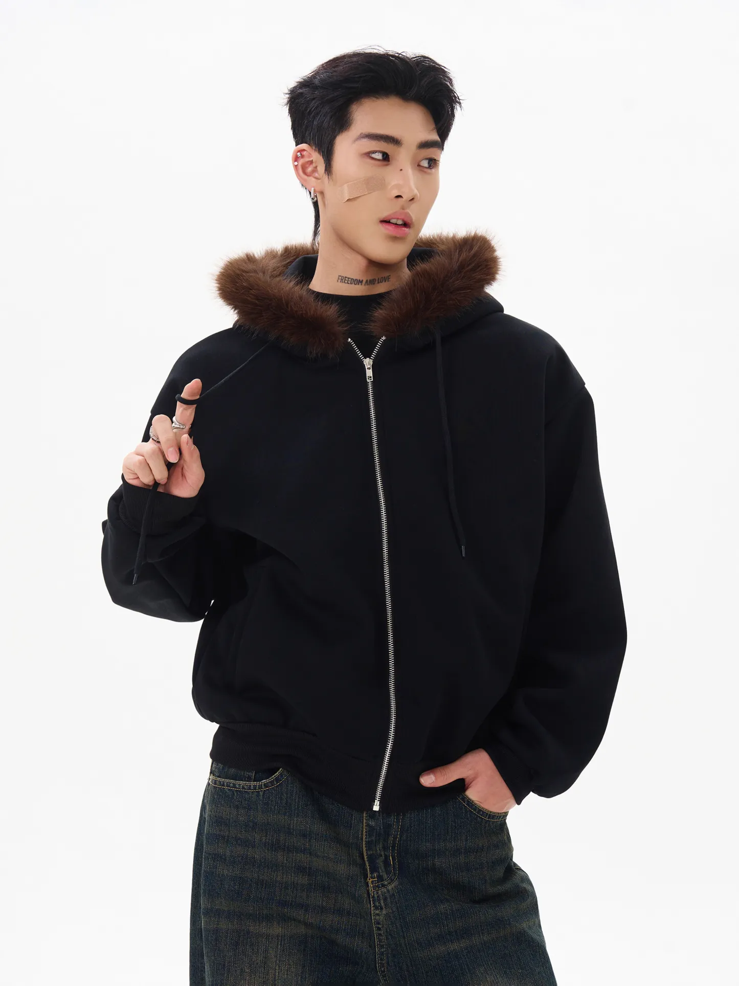 AMERICAN VINTAGE CLEANFIT FLEECE-COLLARED HOODIE, UNISEX DG008234