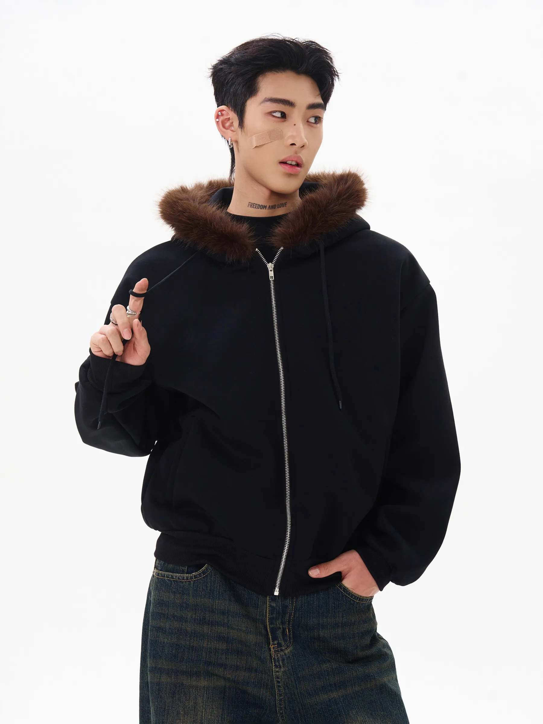 AMERICAN VINTAGE CLEANFIT FLEECE-COLLARED HOODIE, UNISEX DG008234