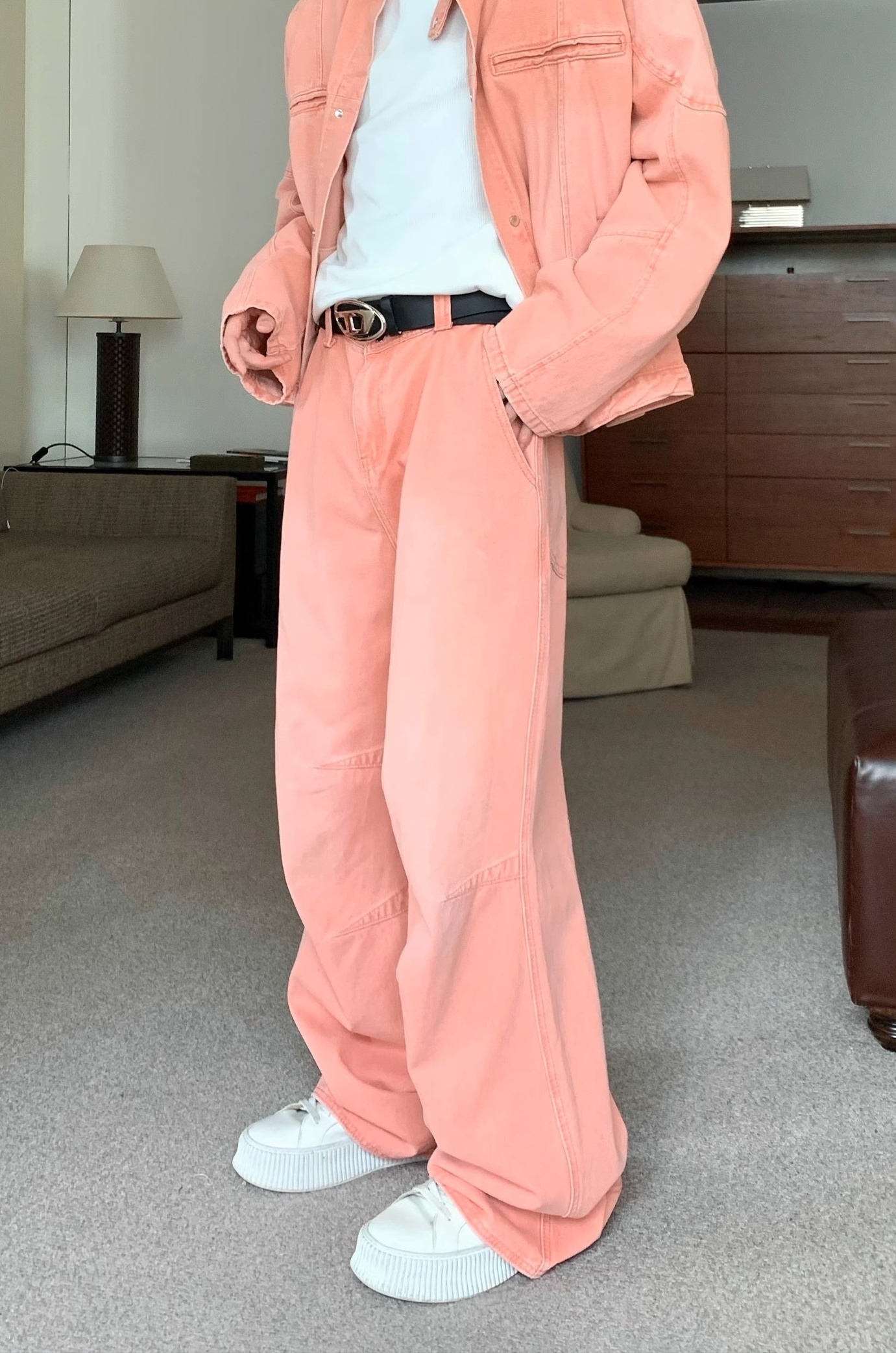 【アンダーグラウンド💥🏷️/ 5Color】UNISEX VINTAGE WASHED DENIM: STRAIGHT & WIDE-LEG PANTS DG008138