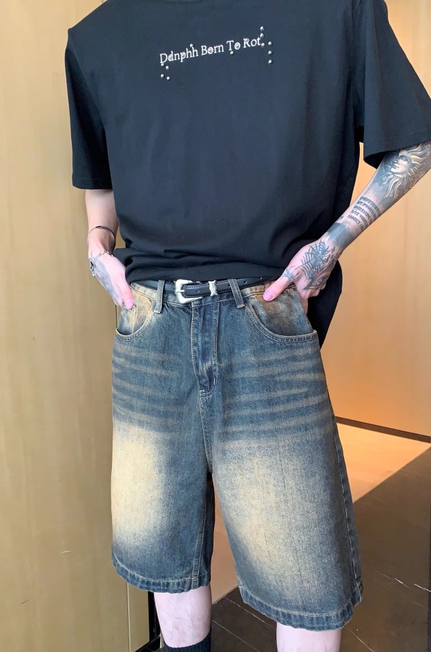 【アンダーグラウンドヴィンテージ】MEN'S VINTAGE DENIM SHORTS: SLIMMING STRAIGHT 5-POINT MID-LENGTH DG0081311