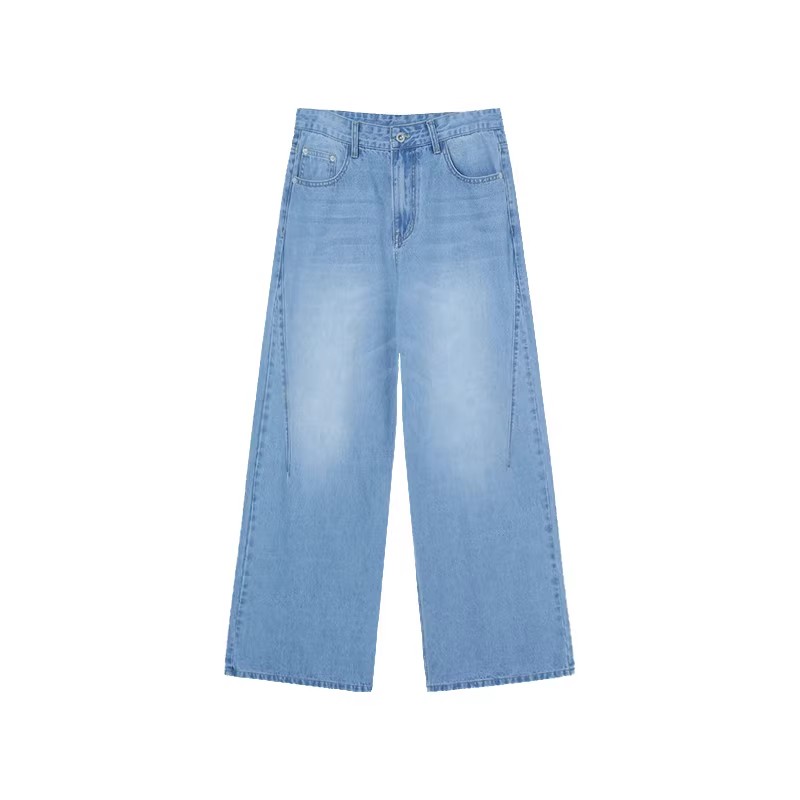 【🔥🛒今だけ限定価格/ 4Color】VINTAGE WASHED DENIM JEANS UNISEX STRAIGHT WIDE-LEG PANTS DG008137