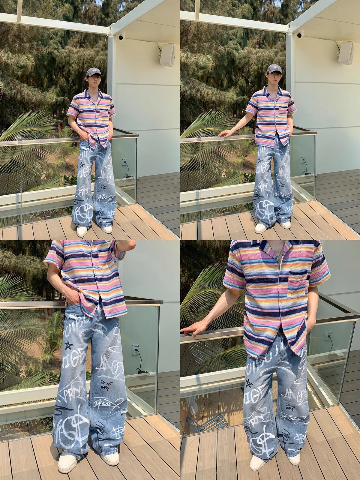 【😎オリジナルデザイン】 FUN GRAFFITI JEANS 😎EDGY STREET STYLE DG008162