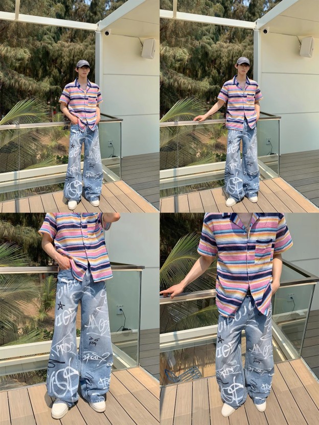 【😎オリジナルデザイン】 FUN GRAFFITI JEANS 😎EDGY STREET STYLE DG008162