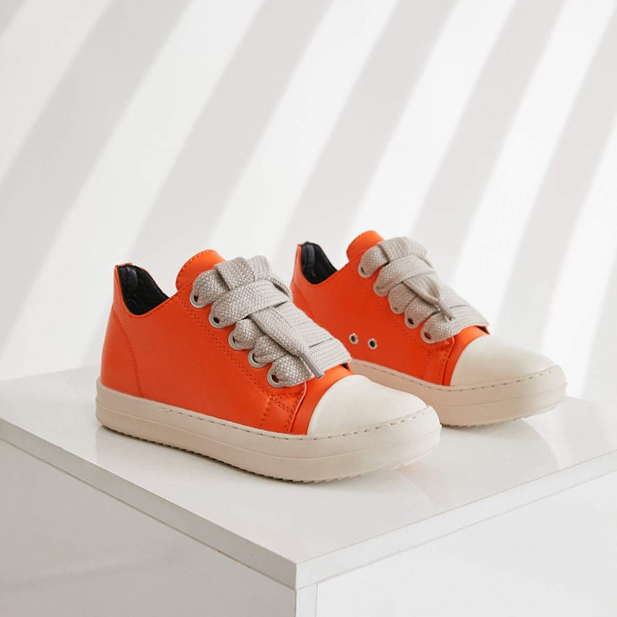 【3color】DESIGN - FORWARD LEATHER MENS SNEAKERS, ROUND - TOE DG008163