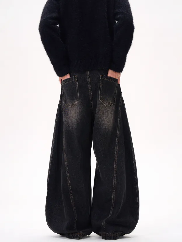 【😎保存数 No.1/UNISEX】 VINTAGE BLACK TAPERED JEANS DG008191