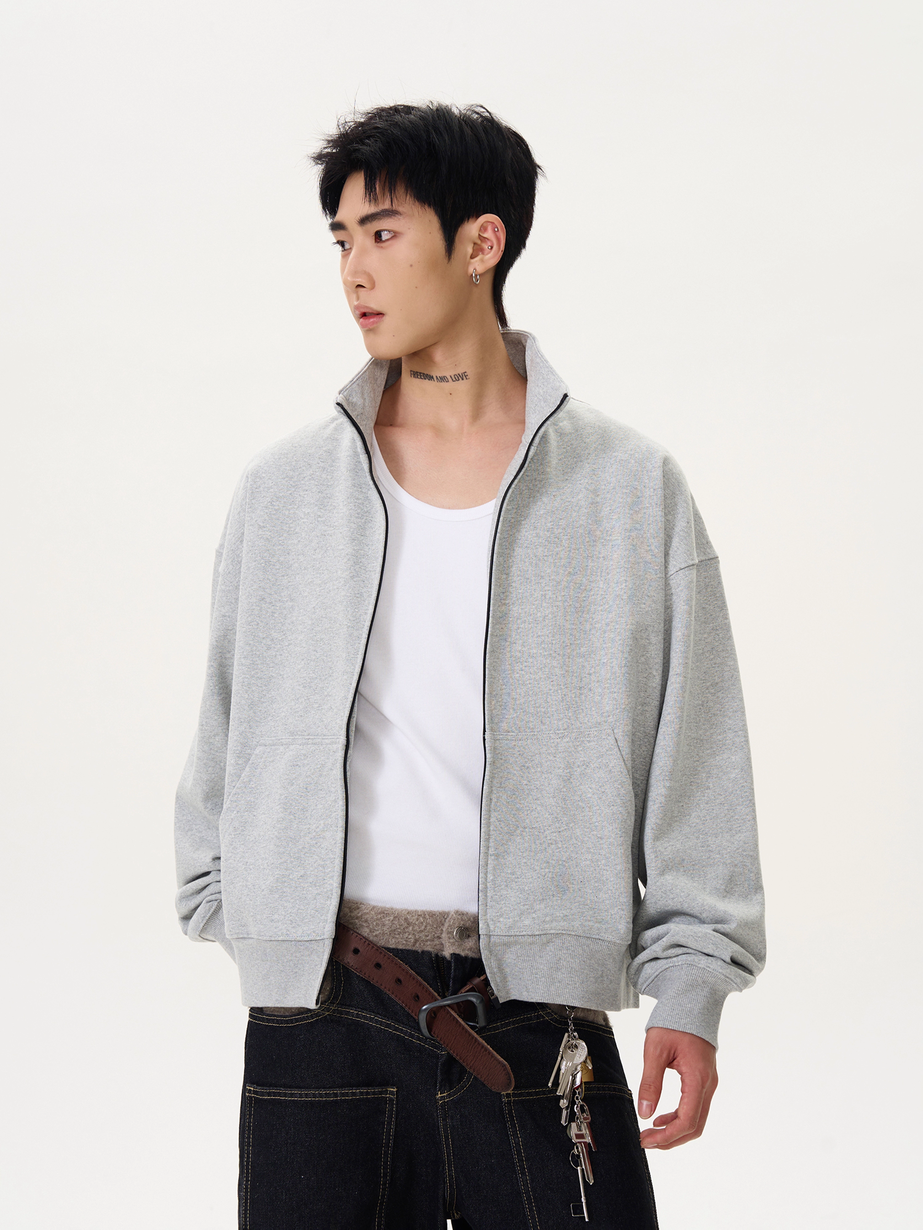 VINTAGE CLEANFIT CARDIGAN HOODIE, UNISEX DG008233