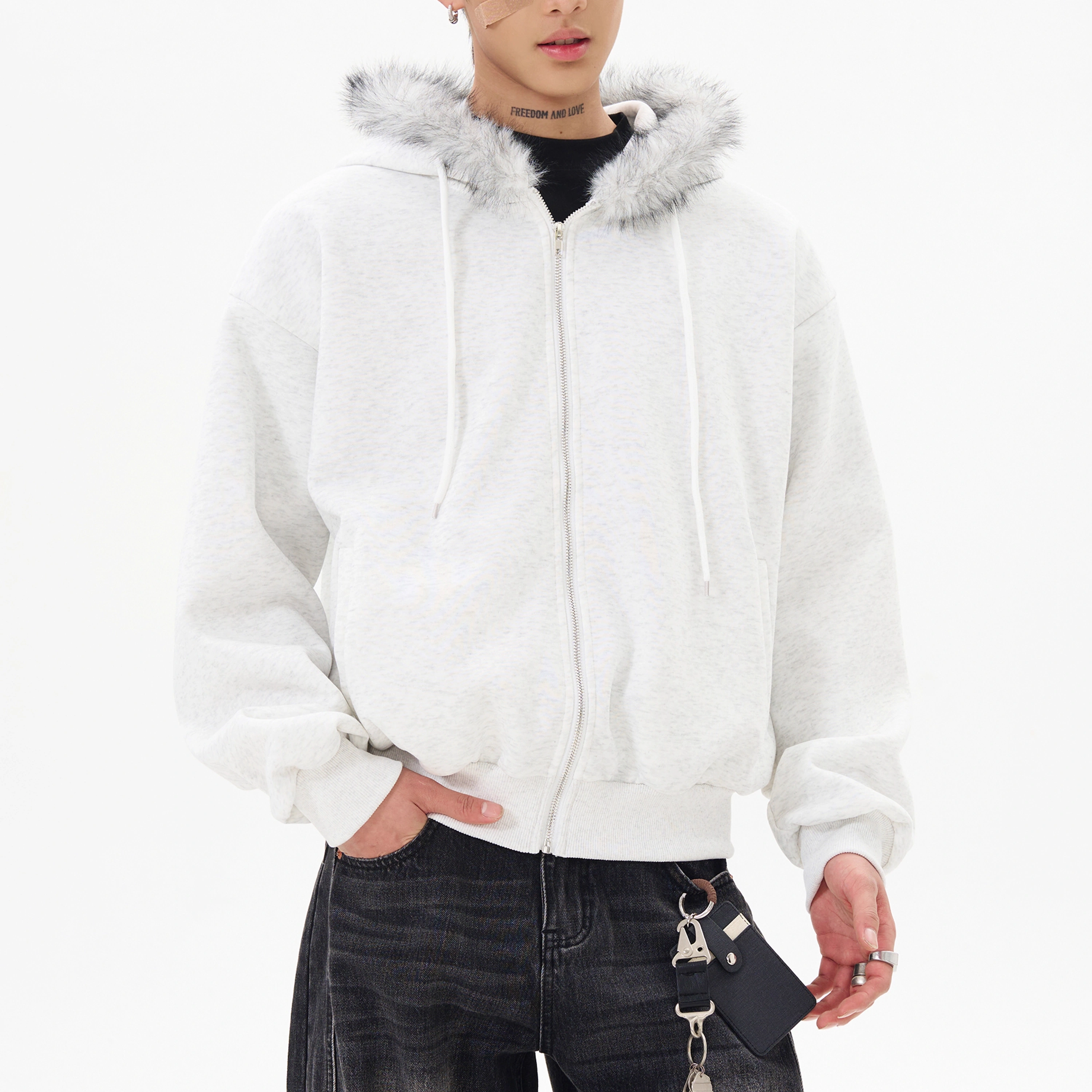 AMERICAN VINTAGE CLEANFIT FLEECE-COLLARED HOODIE, UNISEX DG008234