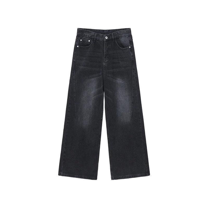 【🔥🛒今だけ限定価格/ 4Color】VINTAGE WASHED DENIM JEANS UNISEX STRAIGHT WIDE-LEG PANTS DG008137