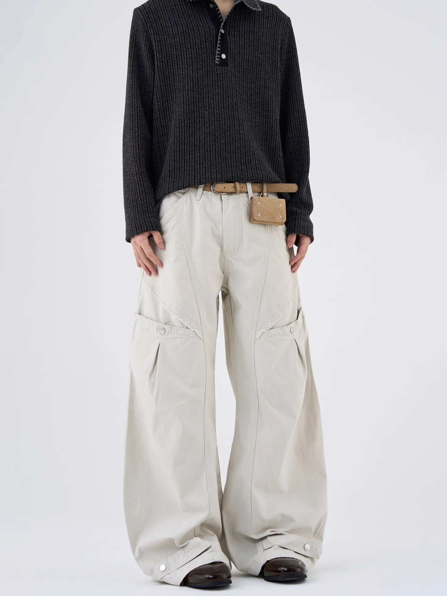 【😎デザイン感】DESIGN-FORWARD STRAIGHT WIDE-LEG CARGO PANTS, UNISEX DG008202