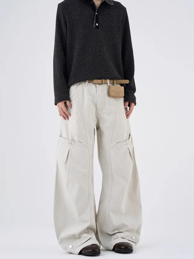 【😎デザイン感】DESIGN-FORWARD STRAIGHT WIDE-LEG CARGO PANTS, UNISEX DG008202