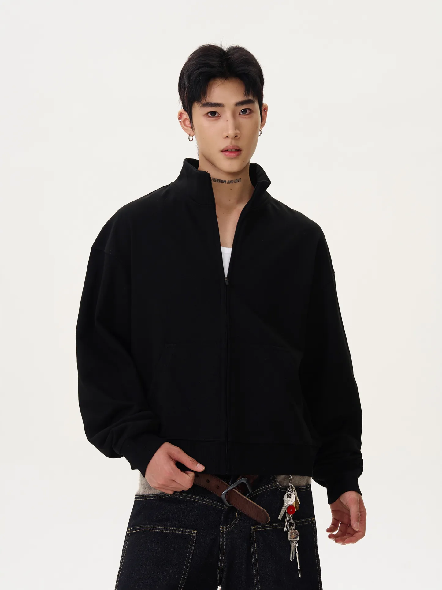 VINTAGE CLEANFIT CARDIGAN HOODIE, UNISEX DG008233