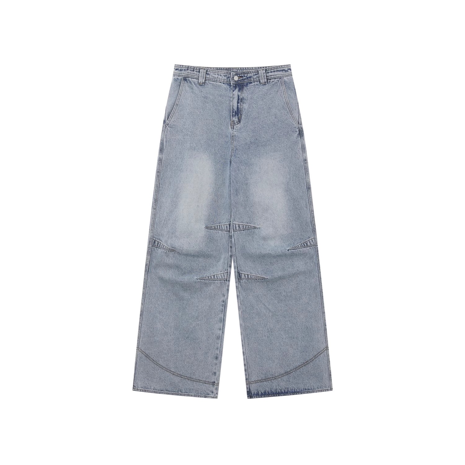 【アンダーグラウンド💥🏷️/ 5Color】UNISEX VINTAGE WASHED DENIM: STRAIGHT & WIDE-LEG PANTS DG008138