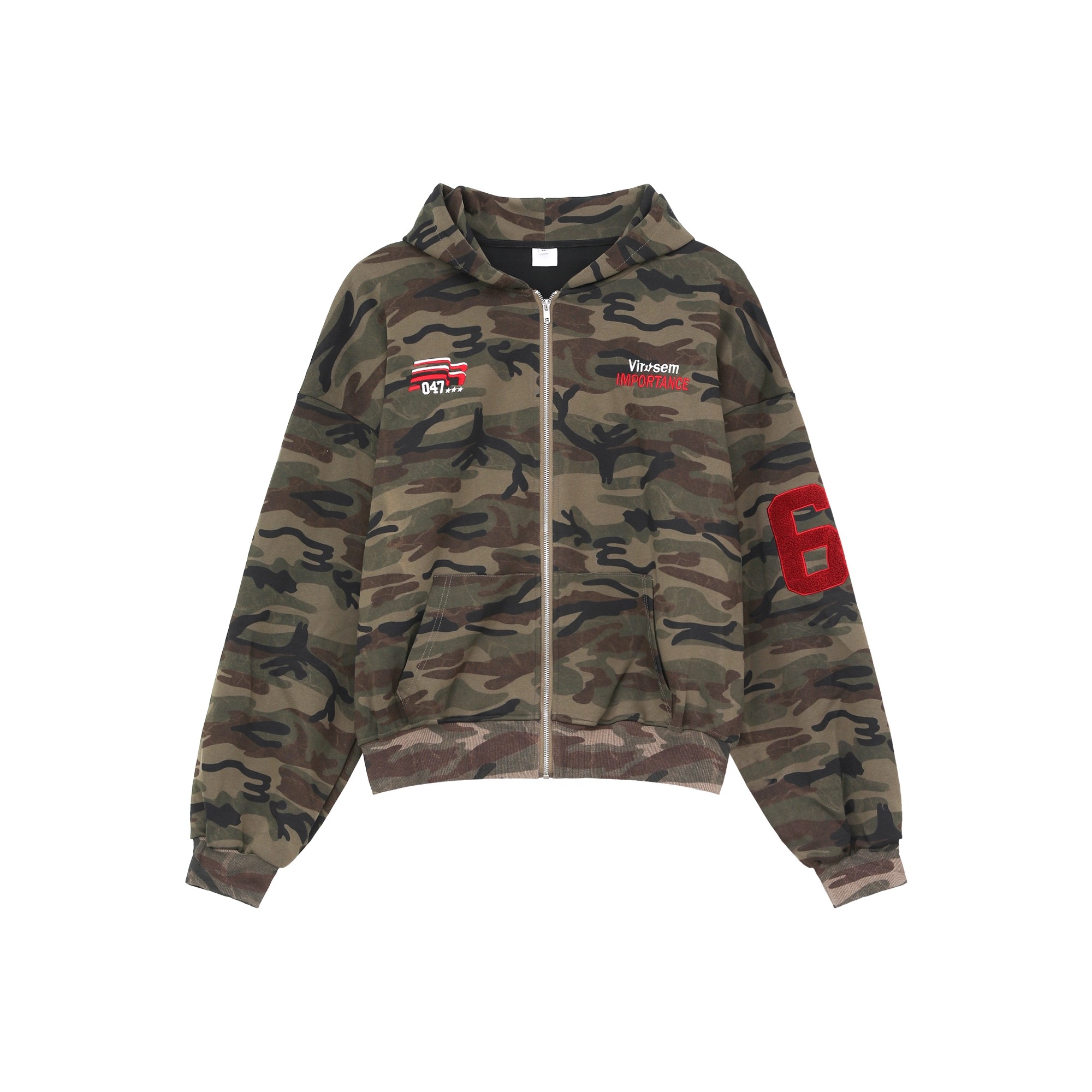 🎩【アメリカンヴィンテージ／最近人気】🔥AMERICAN VINTAGE/TRENDING: DISTRESSED CAMO EMB HOODIE DG008141