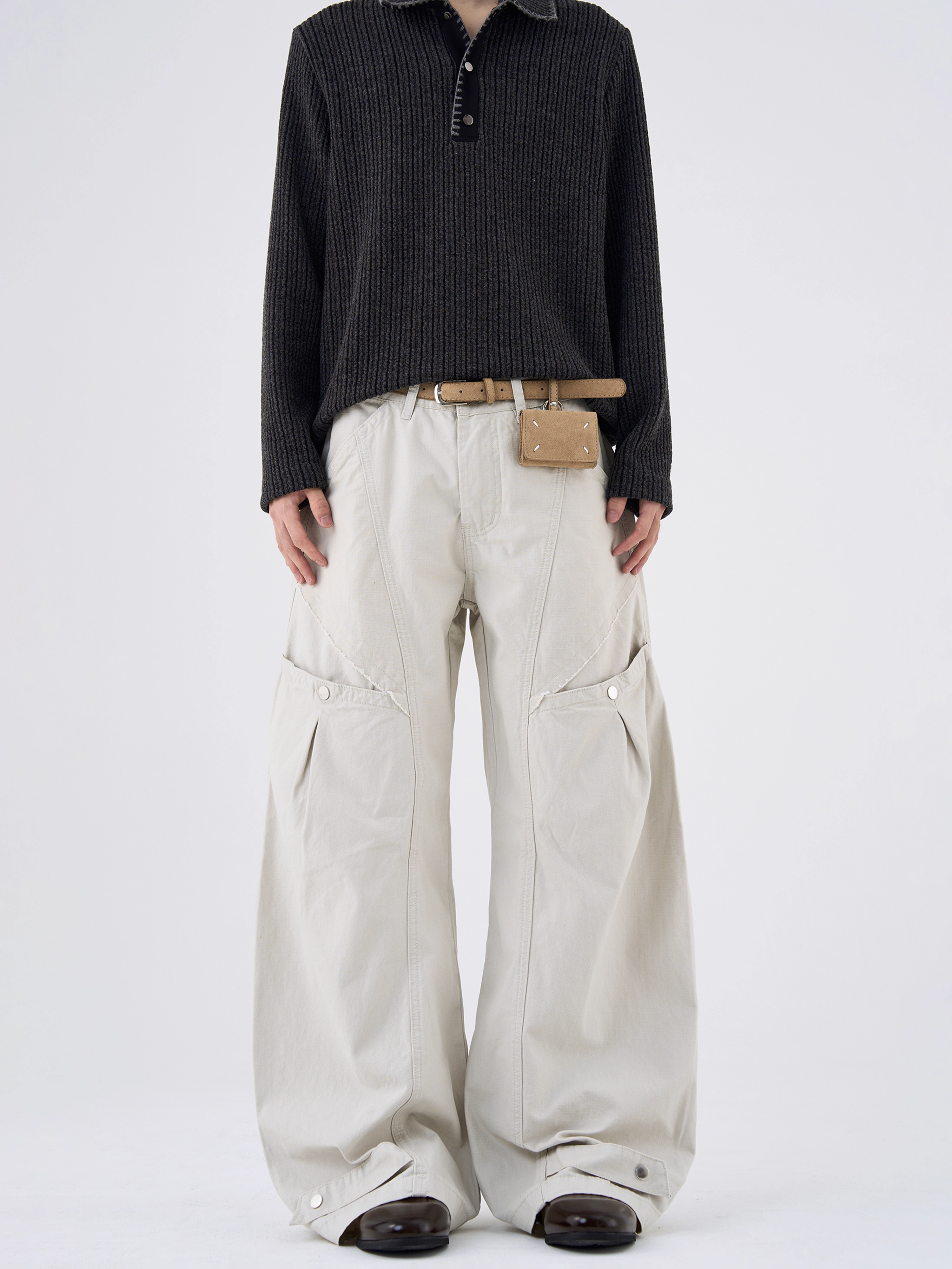 【😎デザイン感】DESIGN-FORWARD STRAIGHT WIDE-LEG CARGO PANTS, UNISEX DG008202
