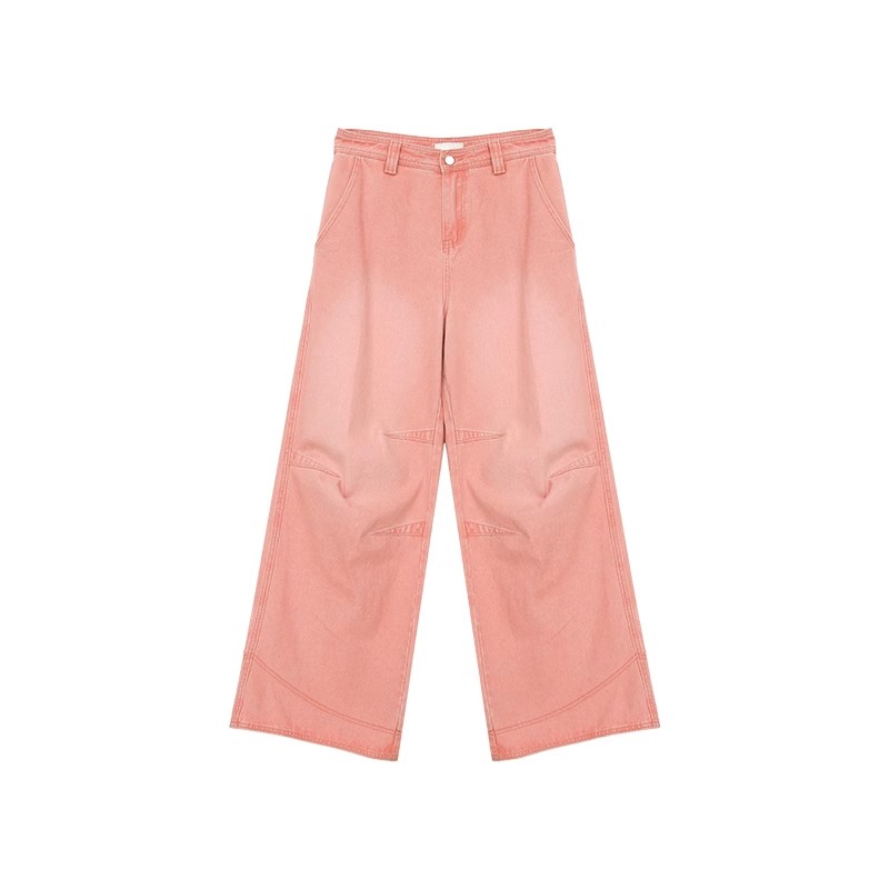 【アンダーグラウンド💥🏷️/ 5Color】UNISEX VINTAGE WASHED DENIM: STRAIGHT & WIDE-LEG PANTS DG008138