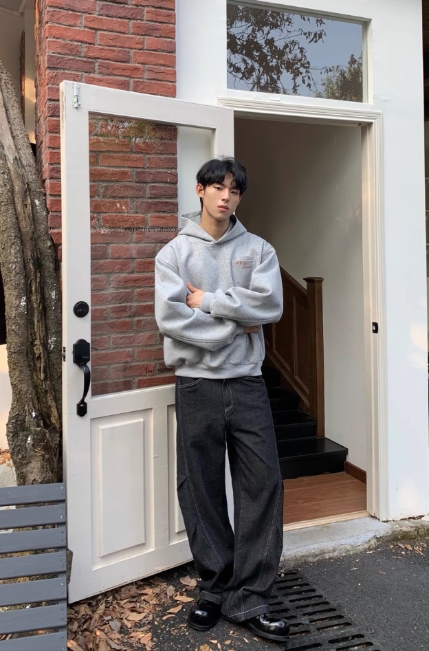 【特別価格 / 2Color】KOREAN LETTER PRINT 450G HOODIE DG008131