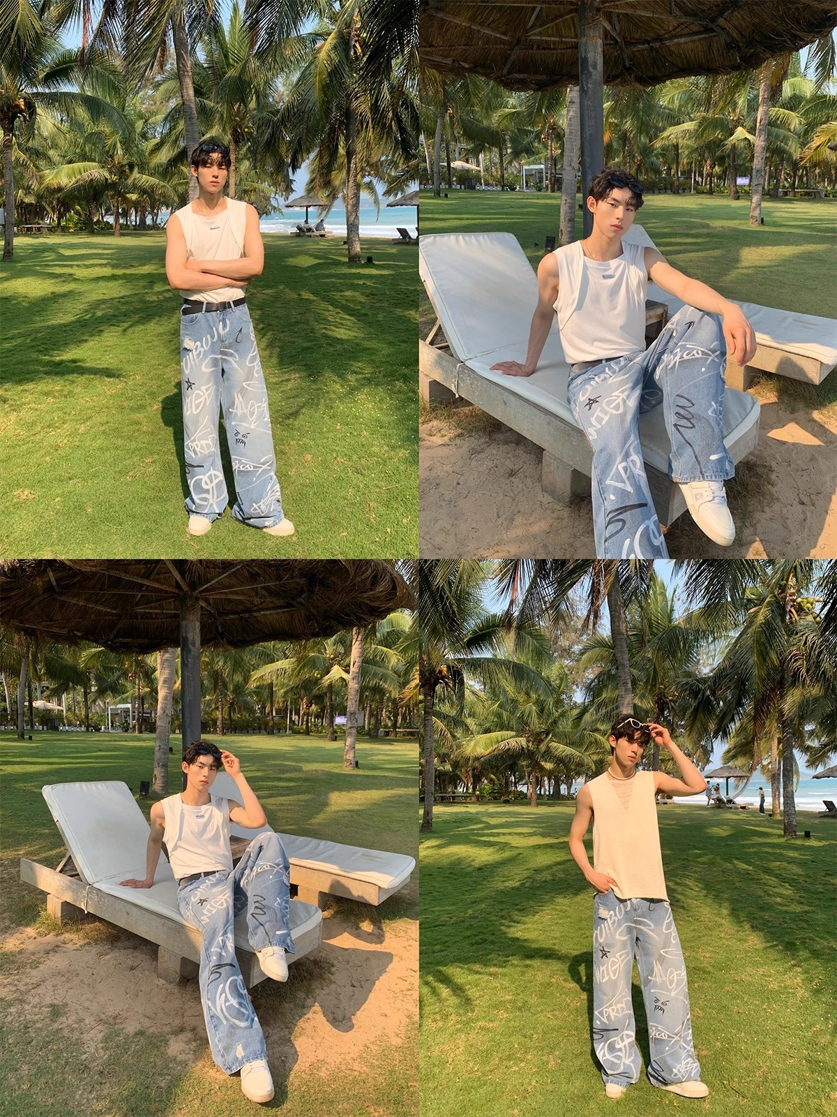 【😎オリジナルデザイン】 FUN GRAFFITI JEANS 😎EDGY STREET STYLE DG008162