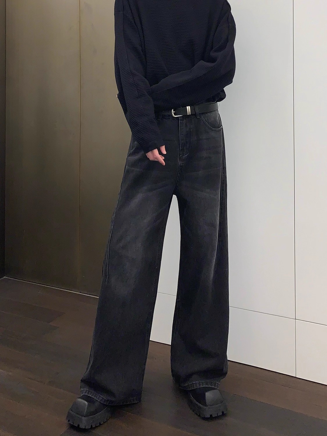 【🔥🛒今だけ限定価格/ 4Color】VINTAGE WASHED DENIM JEANS UNISEX STRAIGHT WIDE-LEG PANTS DG008137