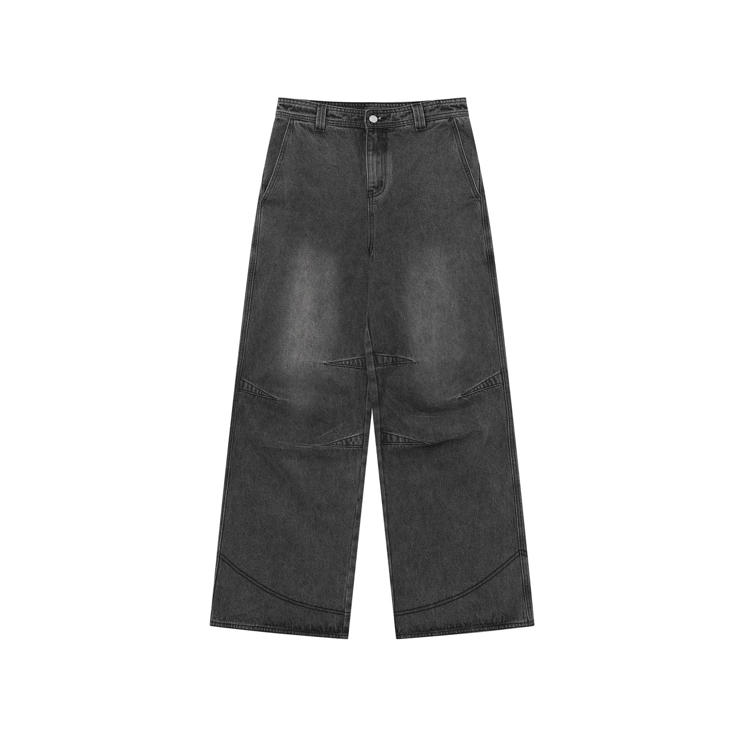 【アンダーグラウンド💥🏷️/ 5Color】UNISEX VINTAGE WASHED DENIM: STRAIGHT & WIDE-LEG PANTS DG008138