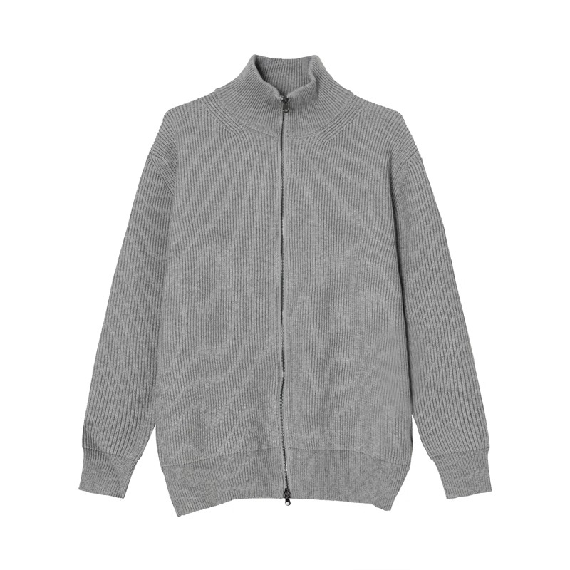 【あきにんき / 2Color】STAND COLLAR ZIP KNIT CARDIGAN MENS KOREAN LOOSE THICK DG008132