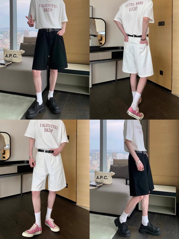 【アンダーグラウンドヴィンテージ】MEN'S VINTAGE DENIM SHORTS: SLIMMING STRAIGHT 5-POINT MID-LENGTH DG0081311