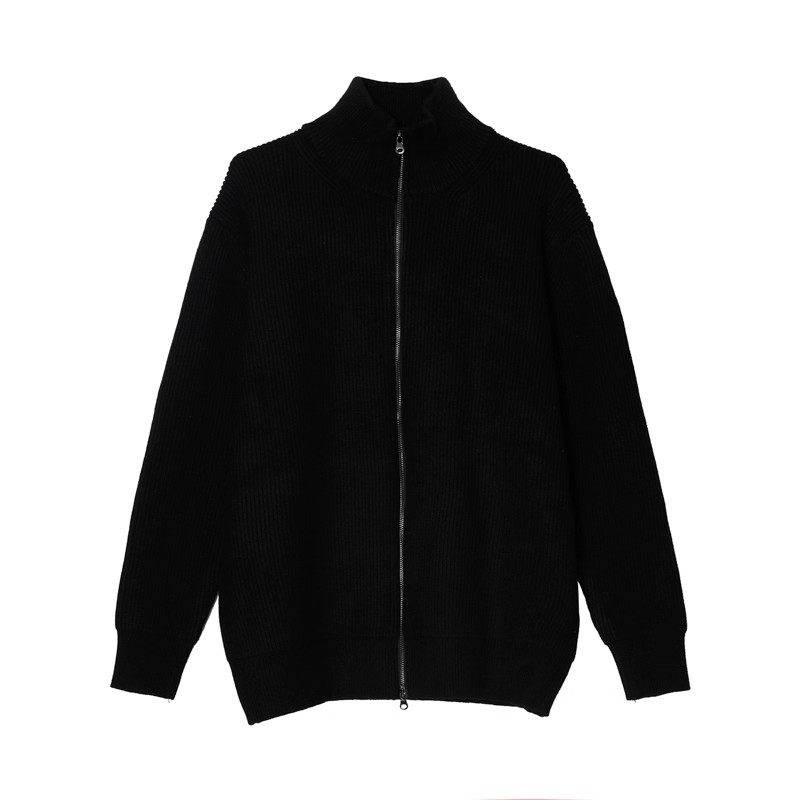 【あきにんき / 2Color】STAND COLLAR ZIP KNIT CARDIGAN MENS KOREAN LOOSE THICK DG008132