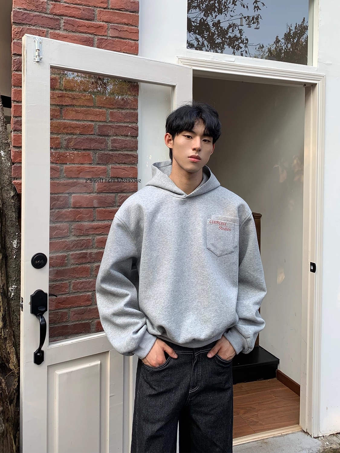 【特別価格 / 2Color】KOREAN LETTER PRINT 450G HOODIE DG008131